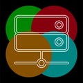 Server data racks - computer storage icon Royalty Free Stock Photo