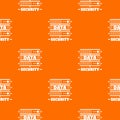 Server data security pattern vector orange