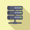 Server data support icon flat vector. Disk storage Royalty Free Stock Photo