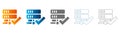 Server Database Approved Checkmark Icons Set flat design vector illustration Royalty Free Stock Photo