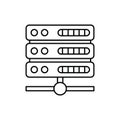 Server database computer single isolated icon with line or outline style