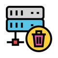 Server delete color line icon Royalty Free Stock Photo