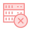 Server delete color line icon Royalty Free Stock Photo