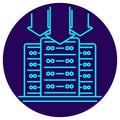 Server Deployment Icon. Minimalistic neon outline Royalty Free Stock Photo