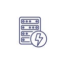 Server electricity warning, electric power icon