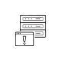 Server error with blocked website hand drawn outline doodle icon.