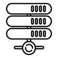 Server file icon outline vector. Data cloud