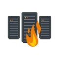 Server firewall icon, flat style Royalty Free Stock Photo