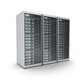 Server grid or render farm. on white. Royalty Free Stock Photo