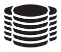 Server HDD, SSD, mainframe icon. Rack, cylinder, barrel symbol