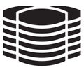 Server HDD, SSD, mainframe icon. Rack, cylinder, barrel symbol