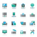 Server, hosting and internet icons