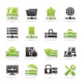 Server, hosting and internet icons