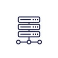 server, hosting line icon, vector