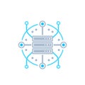 Server, hosting, network vector icon Royalty Free Stock Photo