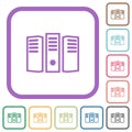 Server hosting outline simple icons