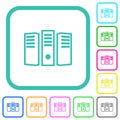 Server hosting outline vivid colored flat icons