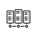 Black line icon for Server, backup and rackmount