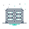Mix icon for Server, data and disk Royalty Free Stock Photo