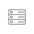 server icon. Element of simple icon in material style for mobile concept and web apps. Thin line icon for website design and devel Royalty Free Stock Photo