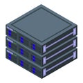 Server icon isometric vector. Data cloud Royalty Free Stock Photo