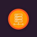 Server icon, linear Royalty Free Stock Photo