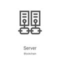 server icon vector from blockchain collection. Thin line server outline icon vector illustration. Linear symbol for use on web and Royalty Free Stock Photo