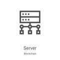 server icon vector from blockchain collection. Thin line server outline icon vector illustration. Linear symbol for use on web and Royalty Free Stock Photo