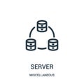 server icon vector from miscellaneous collection. Thin line server outline icon vector illustration. Linear symbol for use on web