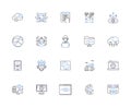 Server icons outline icons collection. Server, Icons, Network, Computing, System, Computer, Cloud vector and Royalty Free Stock Photo