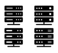 4 server illustrations, black silhouette, transparent background Royalty Free Stock Photo