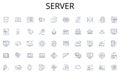 Server line icons collection. Prosperity, Development, Expansion, Investment, Progress, Employment, Innovation vector