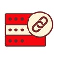 Server Link Badge in Flat Colored Style for Network Connection and System Integration Royalty Free Stock Photo