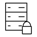 Server Lock Network Line Icon. Vector Simple Minimal 96x96 Pictogram