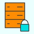 Server Lock Network Line Icon. Vector Simple Minimal 96x96 Pictogram