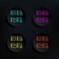 Server, lock, refresh, plus sign dark badge color set icon. Simple thin line, outline vector of web icons for ui and ux, website Royalty Free Stock Photo