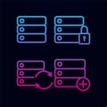 Server, lock, refresh, plus sign nolan icon. Simple thin line, outline vector of web icons for ui and ux, website or mobile Royalty Free Stock Photo