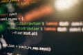 Server logs analysis. Closeup developing programming and coding technologies. Developer working on web sites codes in office Royalty Free Stock Photo