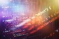 Server logs analysis. Closeup developing programming and coding technologies. Developer working on web sites codes in office Royalty Free Stock Photo