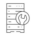 server maintenance database line icon vector illustration