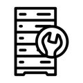 server maintenance database line icon vector illustration