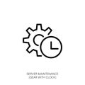 Server Maintenance Icon: Gear and Clock Royalty Free Stock Photo