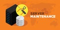 Server maintenance with logo and orange background Royalty Free Stock Photo