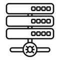 Server malware icon outline vector. Internet report