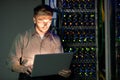 Server manager in data center Royalty Free Stock Photo