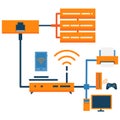 Server network abstract icon. Royalty Free Stock Photo