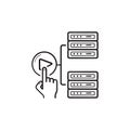 Server network and click installer hand drawn outline doodle icon. Royalty Free Stock Photo