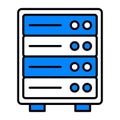 Server Network Flat Colored Icon for Hosting and Digital Communication System Royalty Free Stock Photo