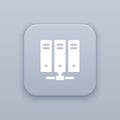 Server, networking gray vector button with white icon Royalty Free Stock Photo
