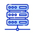 Server, online server, server network, hosting fully editable vector icons Royalty Free Stock Photo